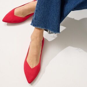 Rothy’s The Point Shoes Slip On Pointed Toe Flats Red 11.5 EU 42.5